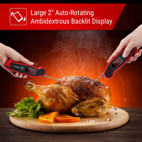 ThermoPro TP19 magnetic back keeps the thermometer handy on metal surfaces.