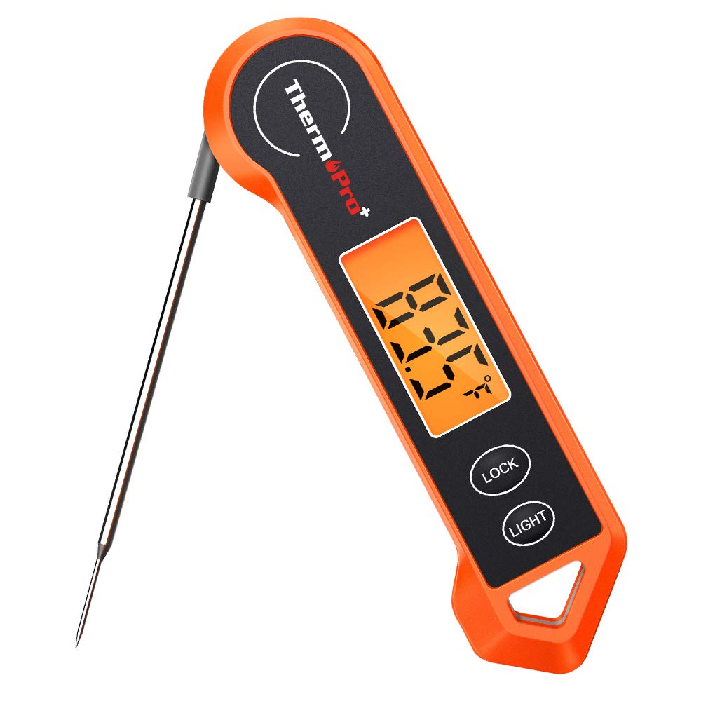 ThermoPro TP19H backlit display helps read temps in low light.