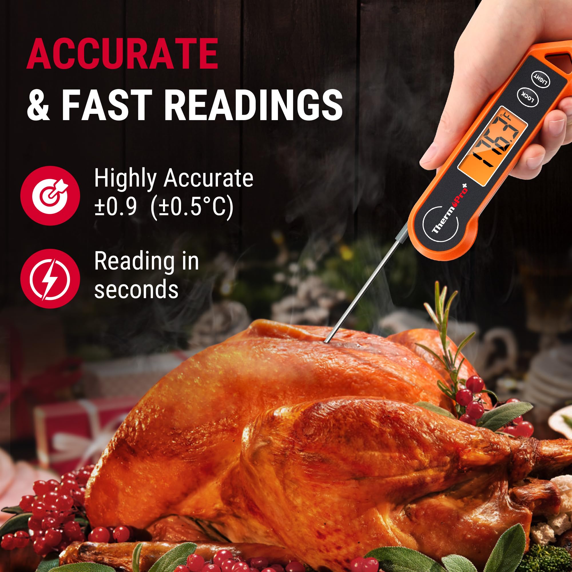 ThermoPro TP19H ambidextrous use design supports left or right-handed cooks.