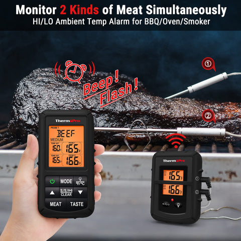 ThermoPro TP20B backlit display makes oven and grill temps easy to read in low light.