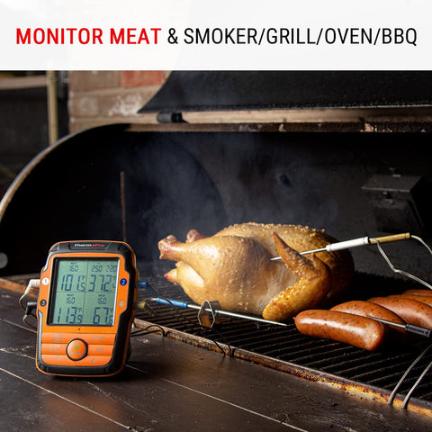 ThermoPro TP27 shows four probes monitoring multiple meats at once.