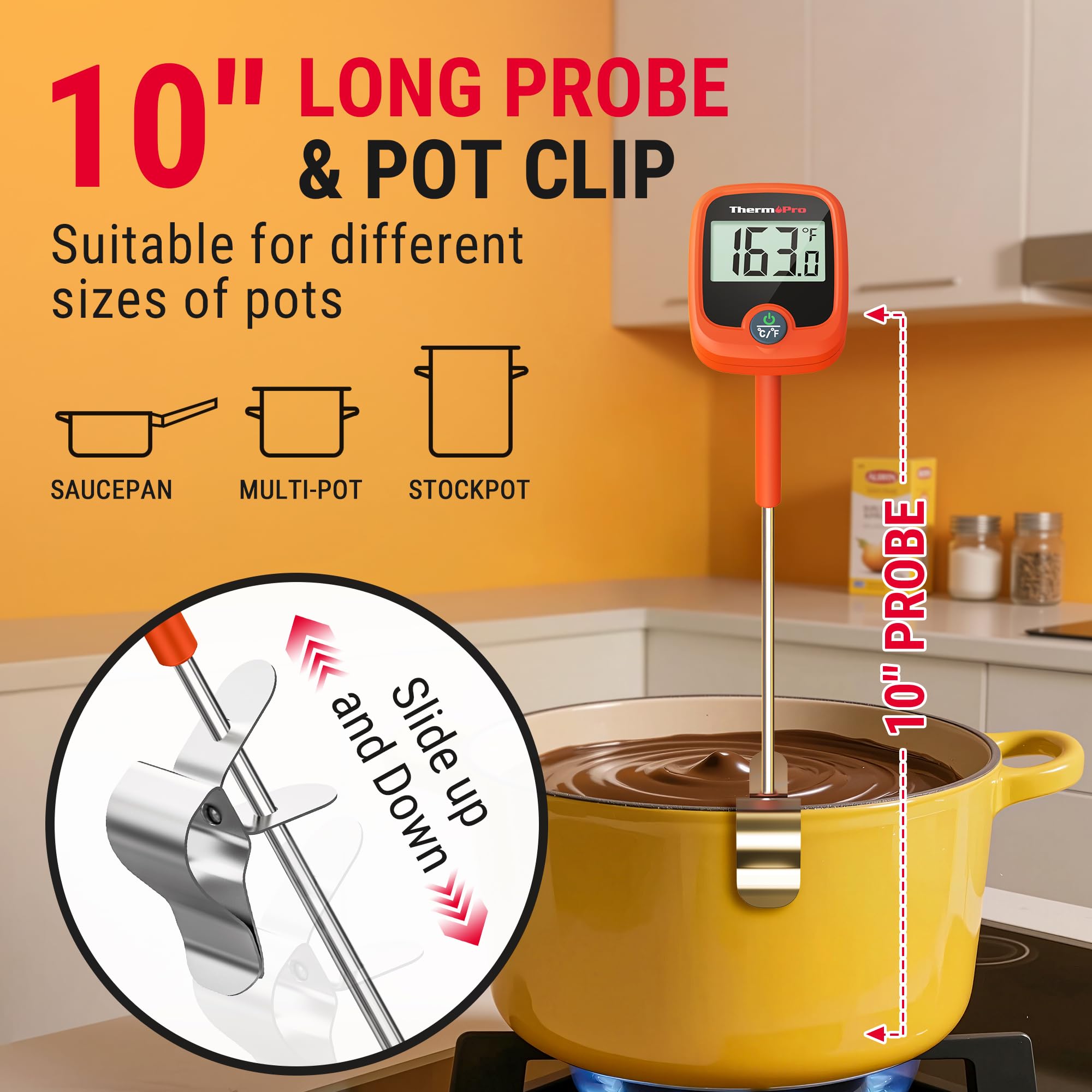 Durable ThermoPro TP509 digital candy thermometer built to last
