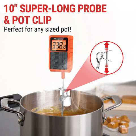TP510 with pot clip securely holds the probe during cooking