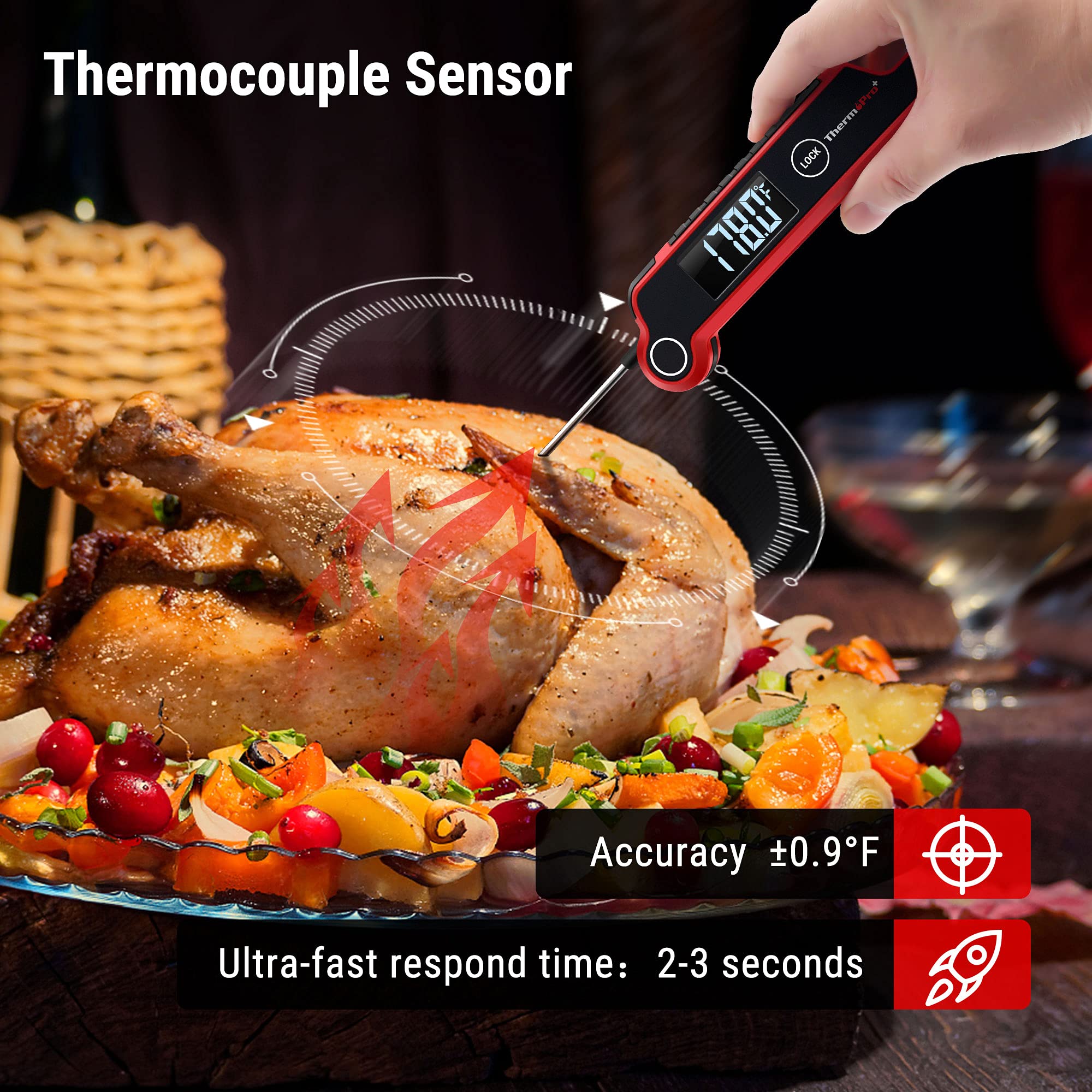 ThermoPro TP620 wake/sleep mode for smart, battery-friendly operation.