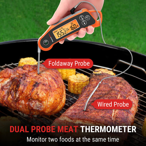 ThermoPro TP710 foldaway probe for quick checks and space-saving use.
