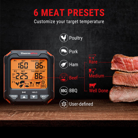 ThermoPro TP717 oven-safe use helps monitor temps during roasting.