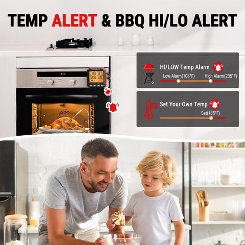 ThermoPro TP717 USDA presets simplify choosing meat types and temps.