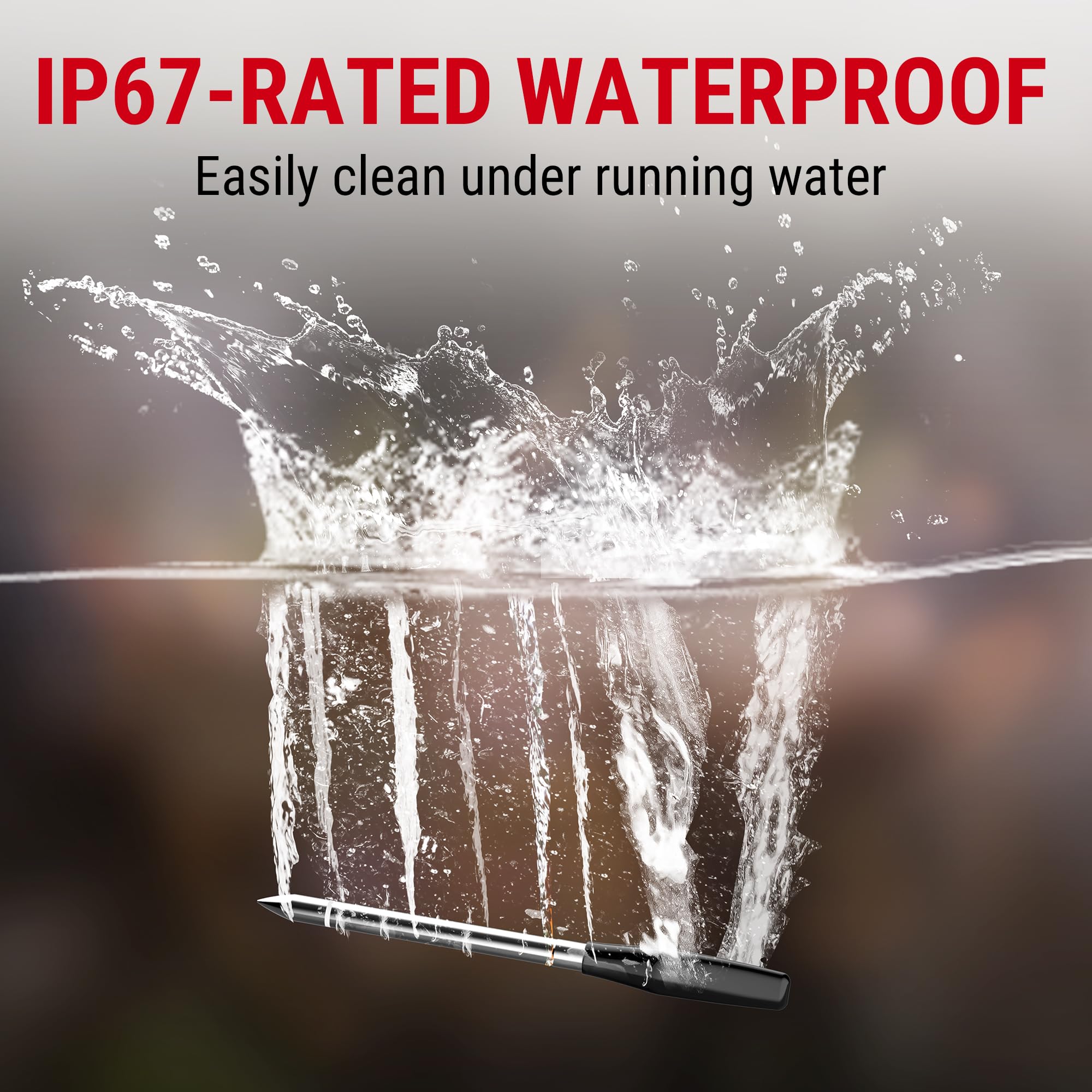ThermoPro TP970 IP67 waterproof for easy cleaning.