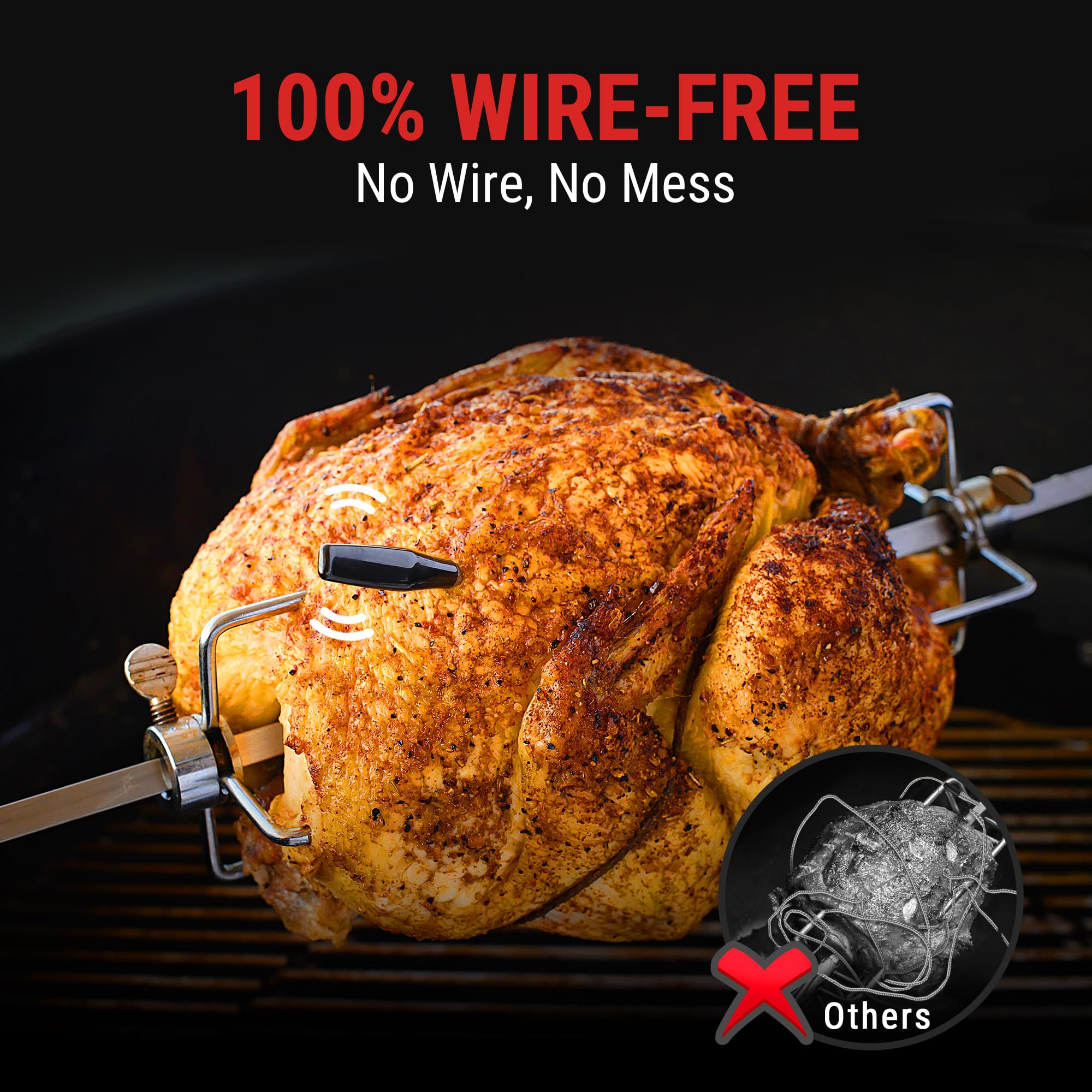 ThermoPro TP970 on grill providing steady temperatures.