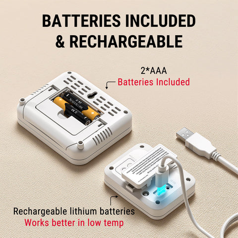 ThermoPro transmitter recharge cable included for ongoing use.