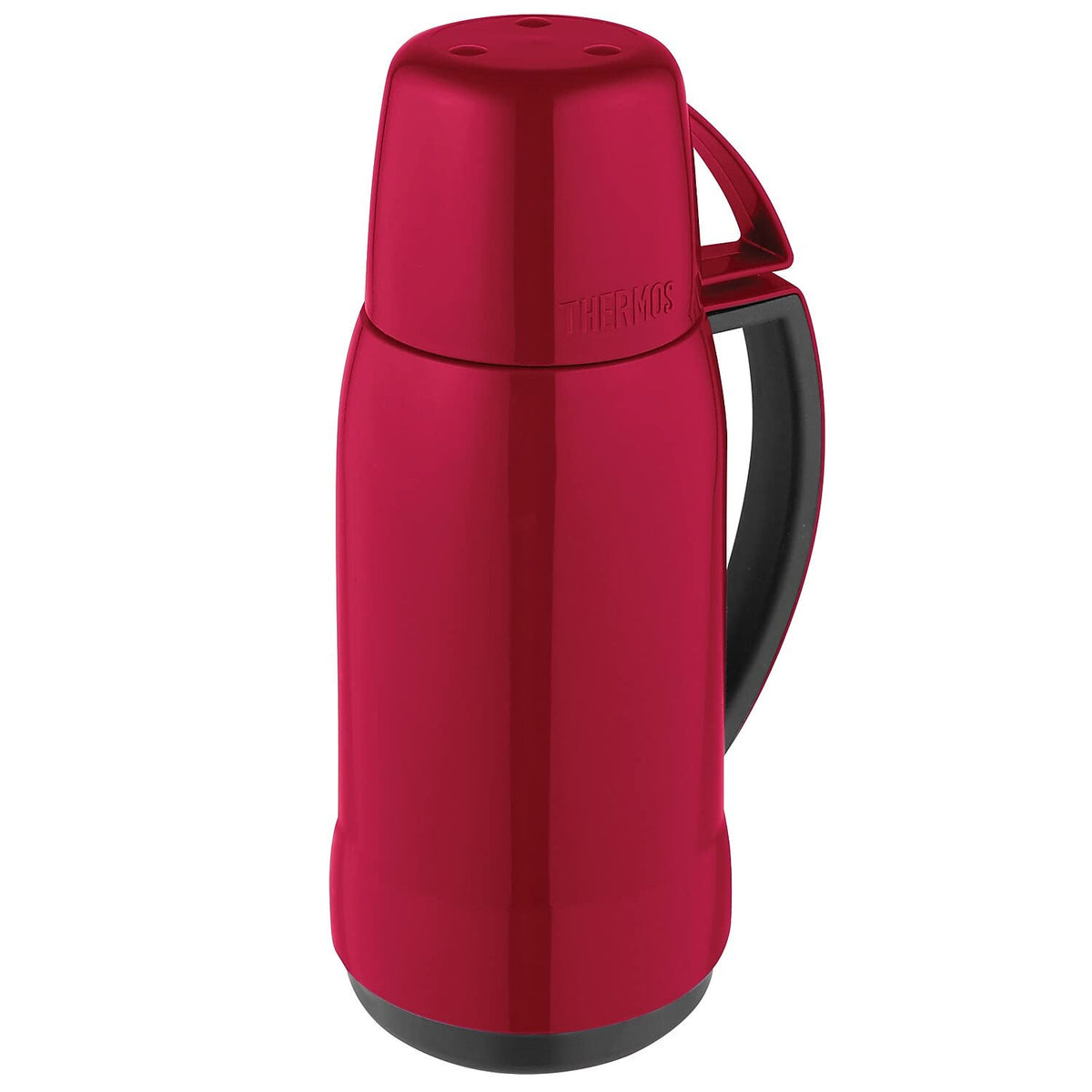 THERMOS Arc Series bottle with handle enhances easy serving and transport.