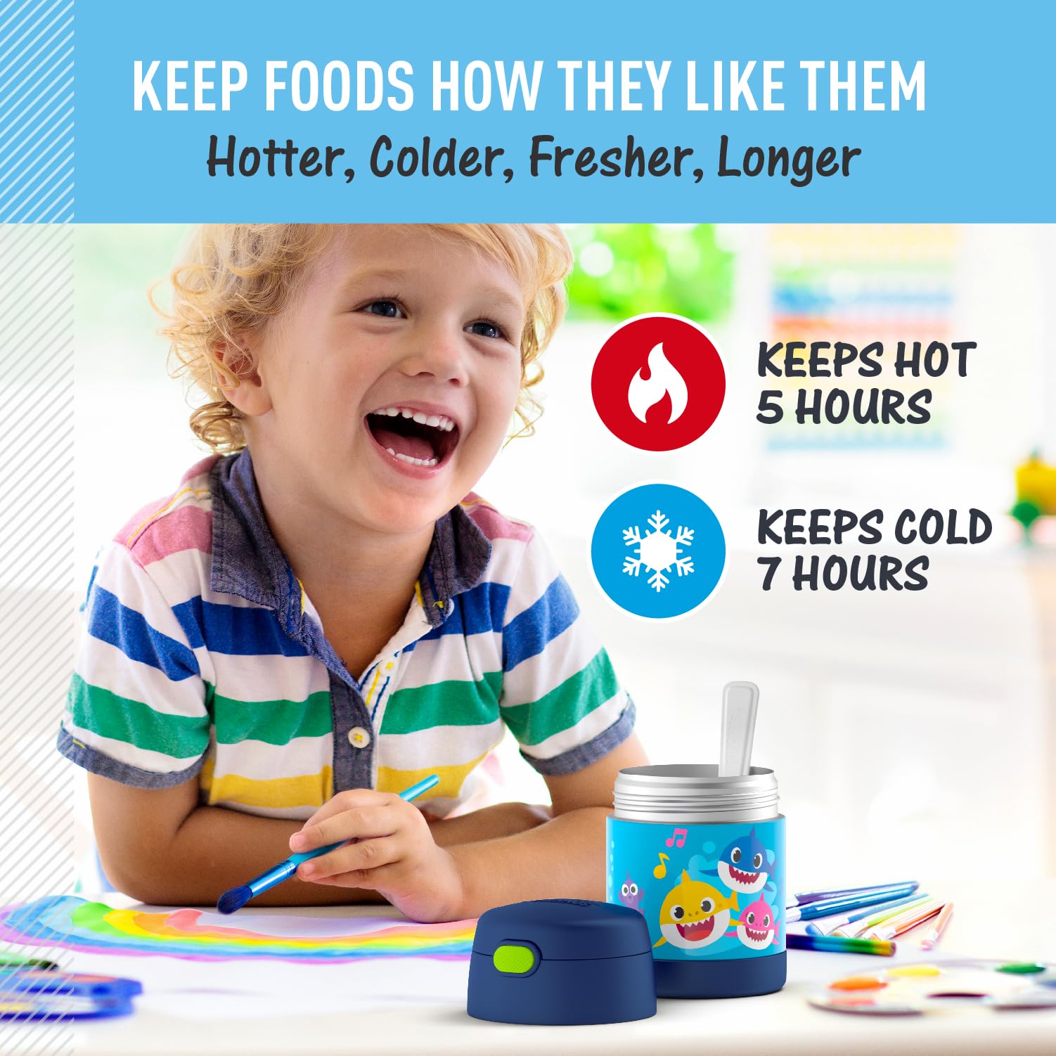 THERMOS FUNTAINER 10oz insulation keeps hot meals warm and cold snacks fresh