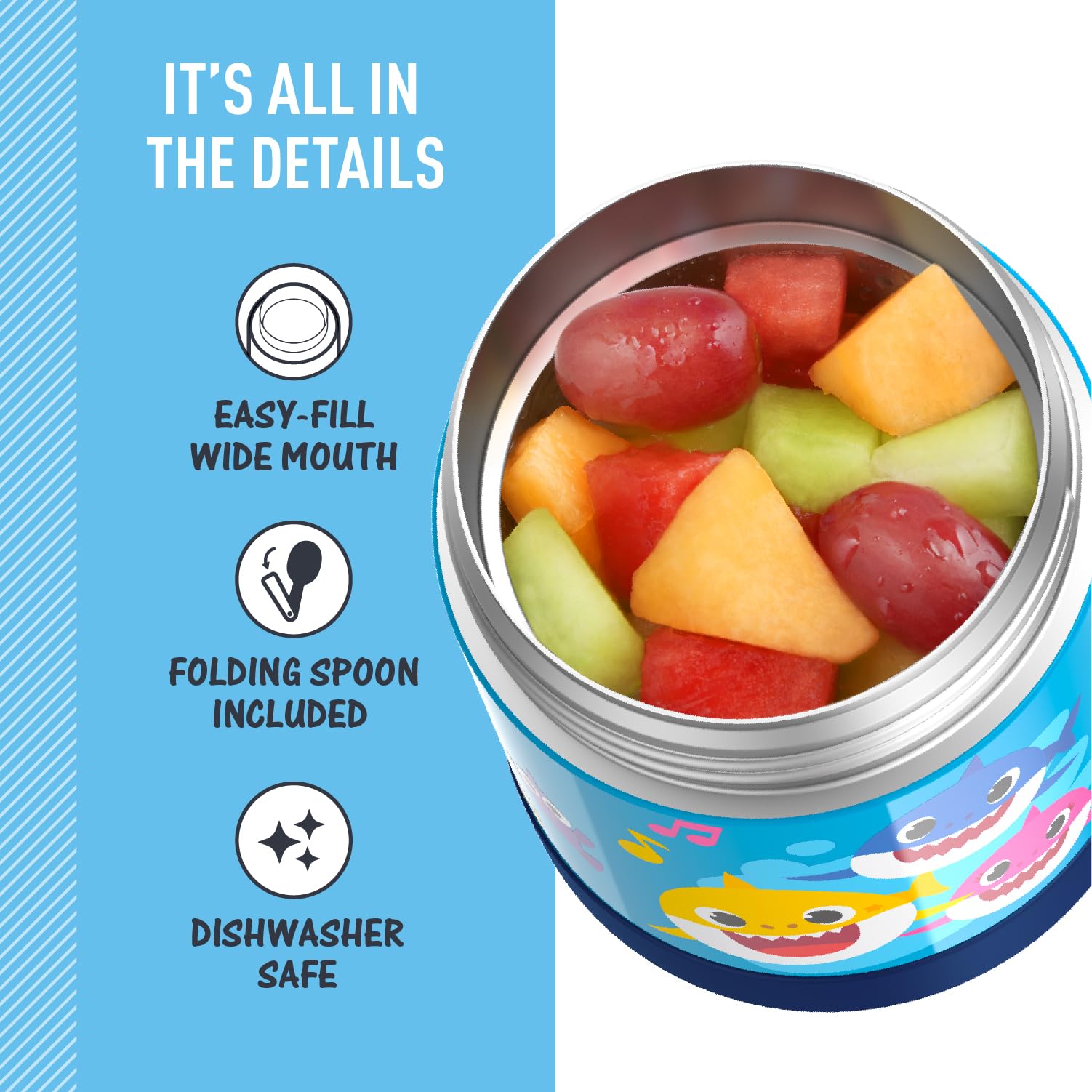THERMOS FUNTAINER 10oz stainless steel body delivers durable daily use for kids