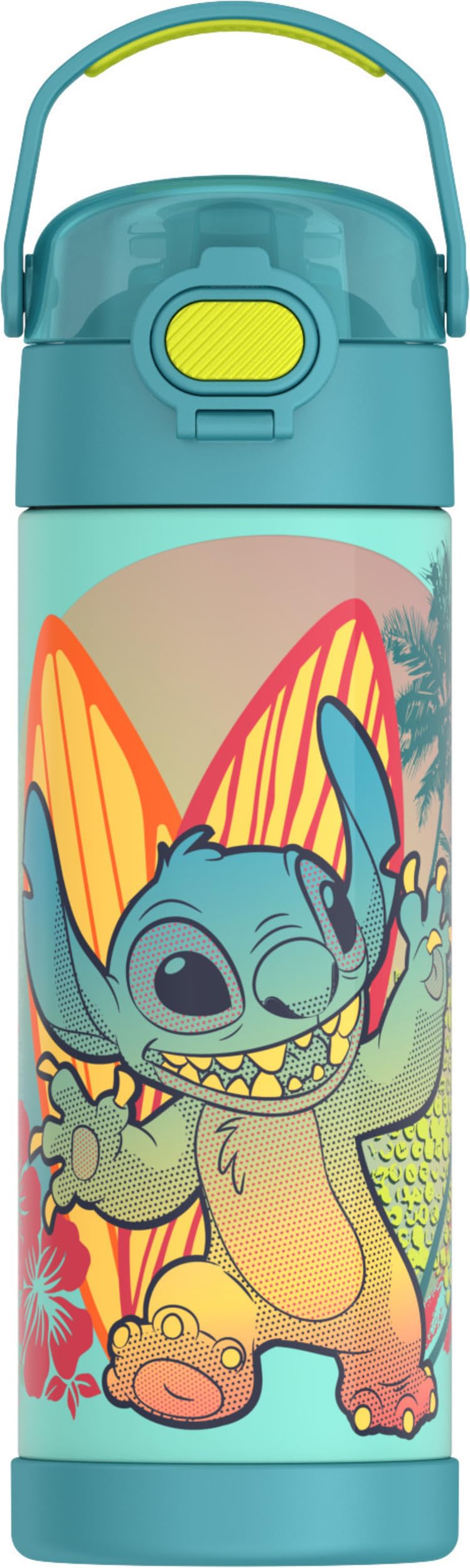 THERMOS FUNTAINER 16oz stitch bottle front view; perfect for kids' hydration