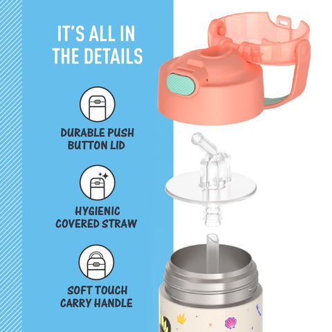 THERMOS FUNtainer removable-straw for thorough cleaning and hygiene.
