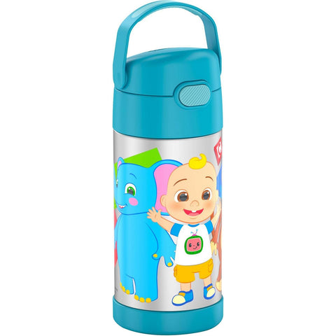 THERMOS FUNtainer with soft-touch carry handle for easy portability by kids.