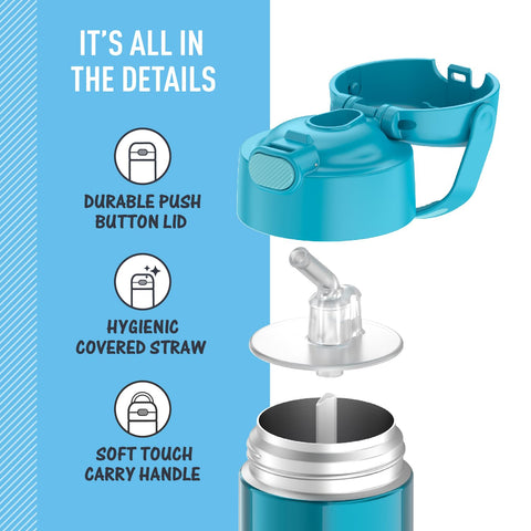 Thermos FUNtainer soft-touch carry handle for easy daily transport