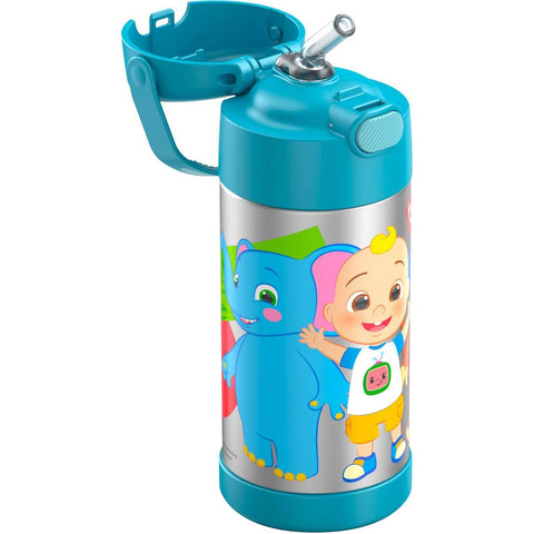 THERMOS FUNtainer stainless steel construction withstands drops and daily use.