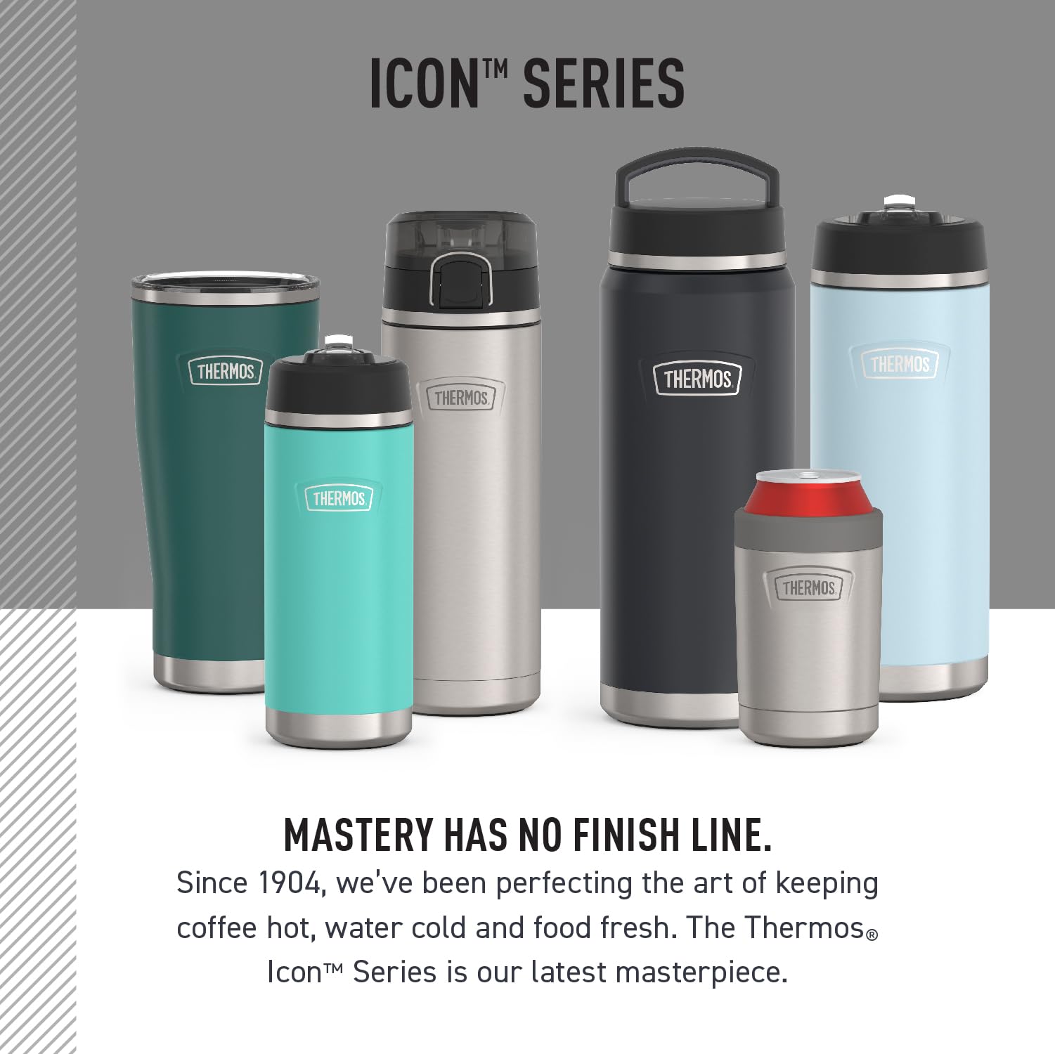 THERMOS ICON SERIES 18/8 stainless steel body delivers durable daily use