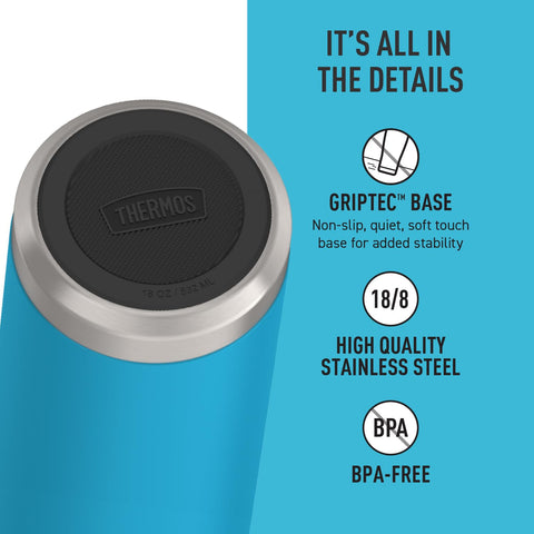 THERMOS ICON SERIES 18oz dark teal bottle GRIPTEC base in view
