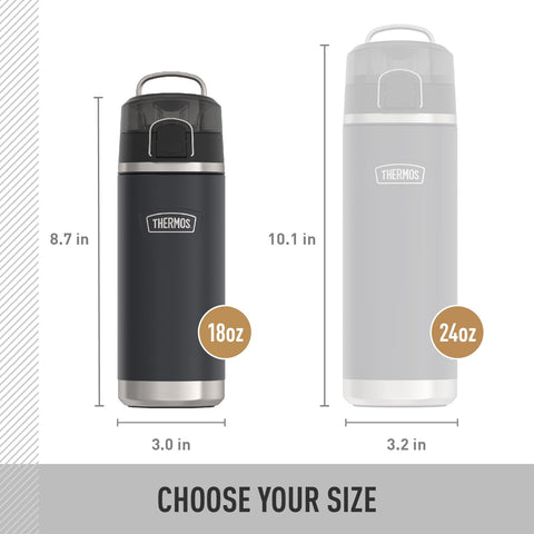 THERMOS ICON SERIES 18oz dark teal bottle handle grip for easy carrying