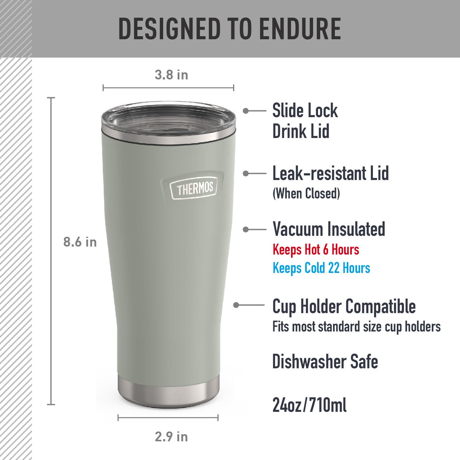 River Rock color detail on THERMOS Icon Series tumbler