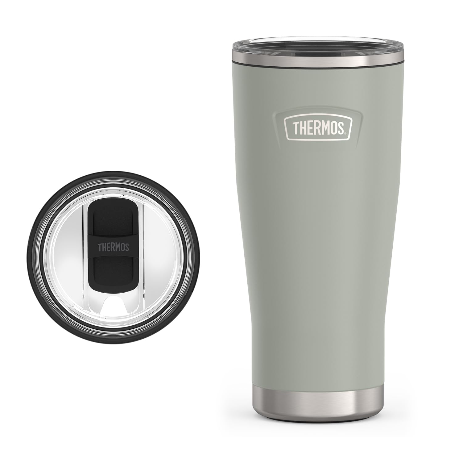 THERMOS Icon Series tumbler in river rock with slide lock for secure on-the-go sipping