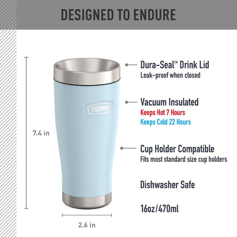 THERMOS ICON SERIES vacuum insulation keeps hot drinks hot and cold drinks cold