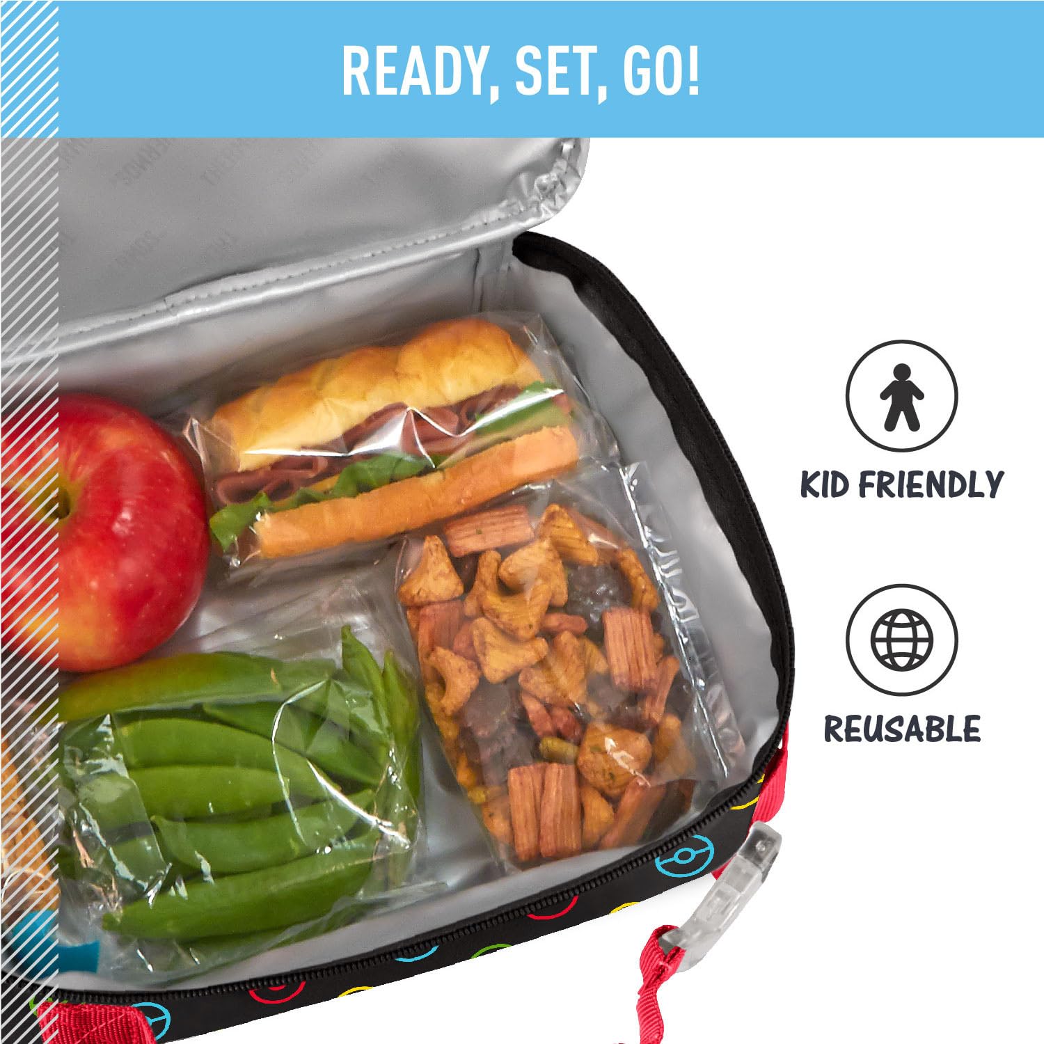 THERMOS Kids Soft Lunch Box Pokemon inside-tray displays easy-to-use compartments