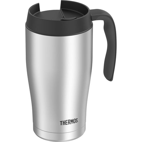 Thermos 22oz mug ergonomic handle for a comfortable grip on the go.