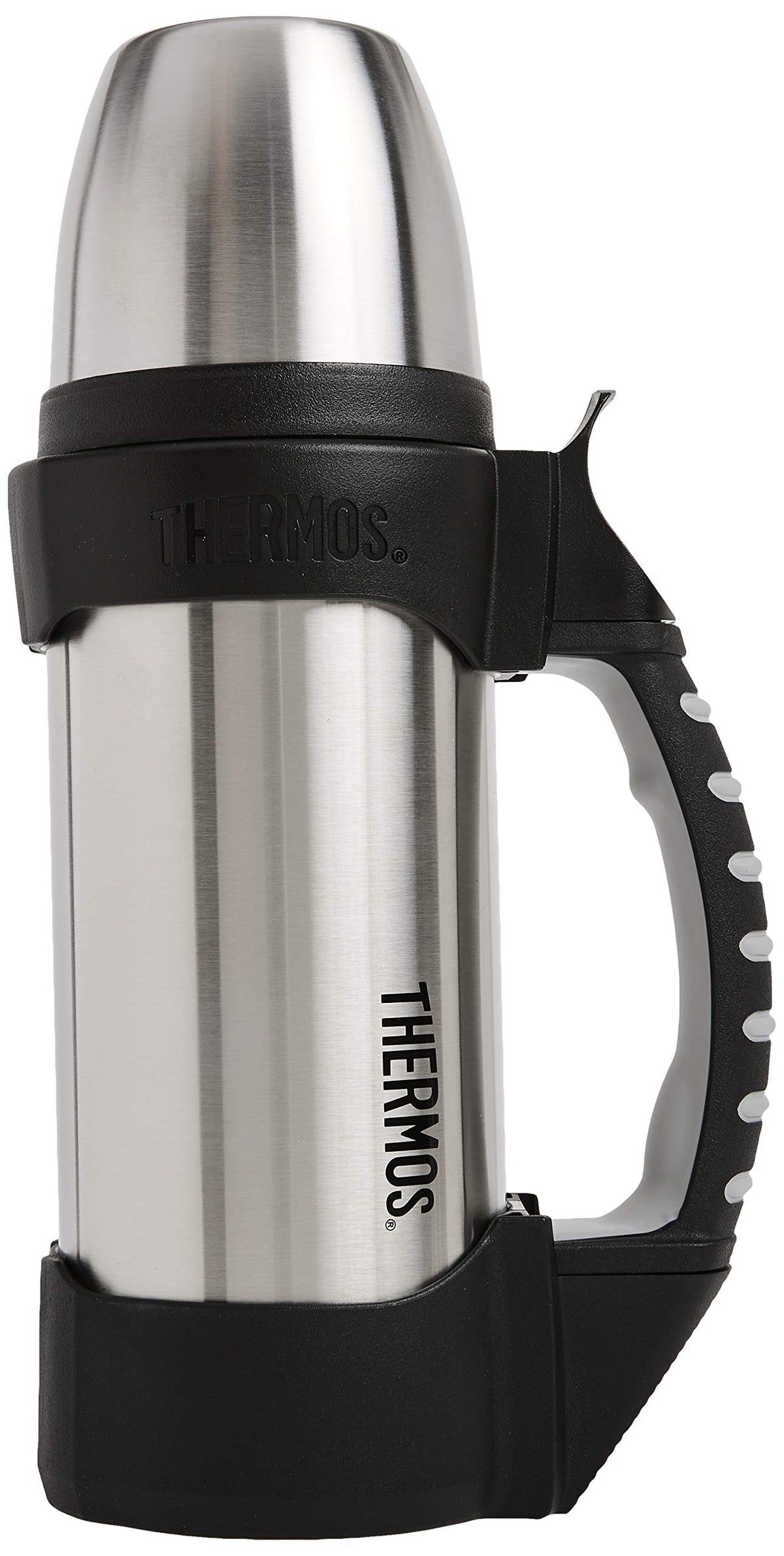 THERMOS The Rock bottle cap pour showing easy pour on trail