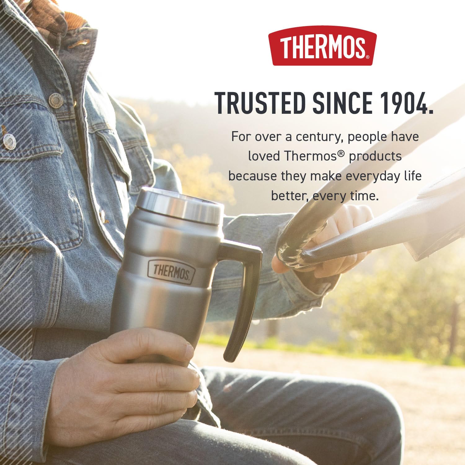 Thermos Stainless King cupholder-friendly design fits most vehicles.