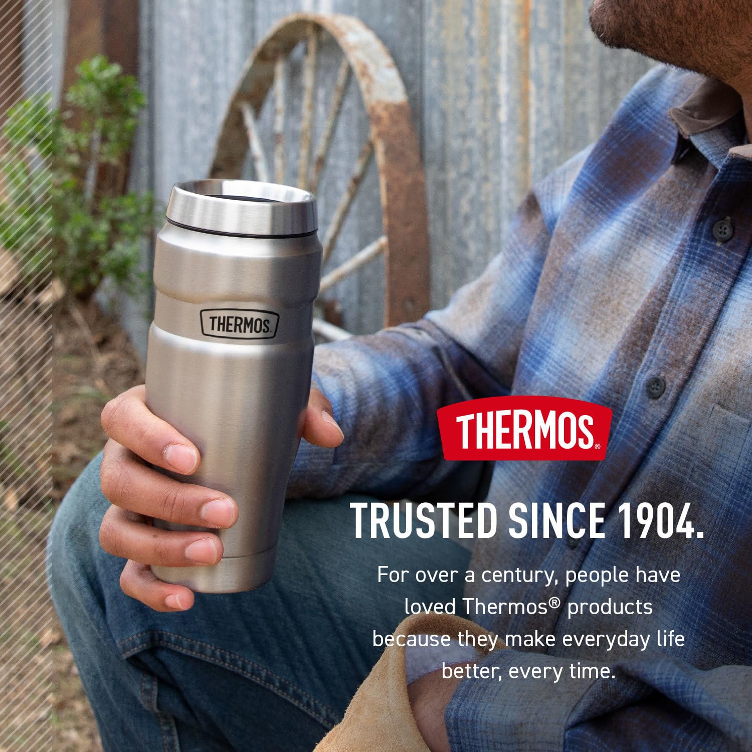 THERMOS Stainless King dishwasher-safe top rack for easy cleaning.