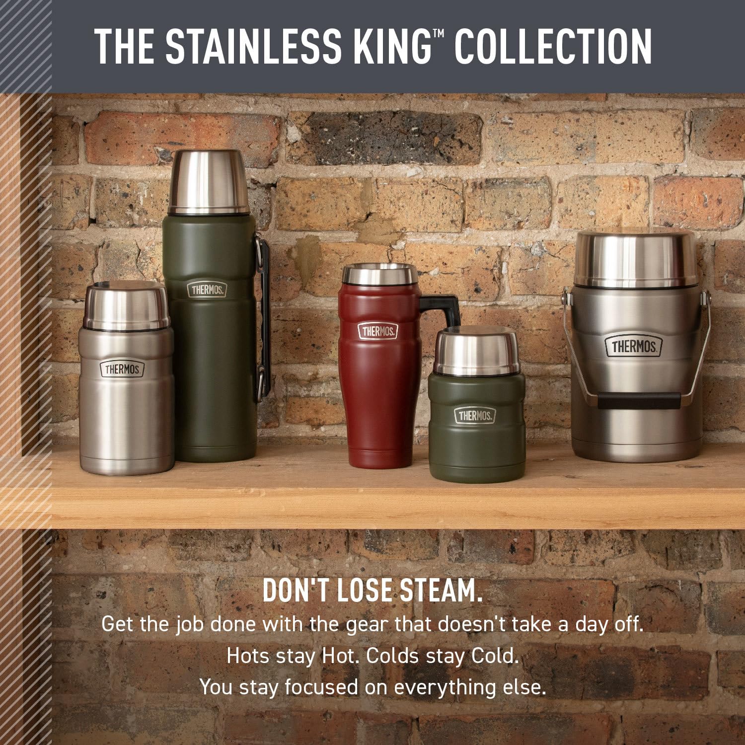 Thermos Stainless King is top-rack dishwasher safe for easy cleaning.