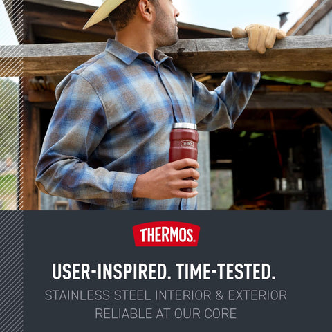THERMOS Stainless King matte steel exterior stays cool to touch.