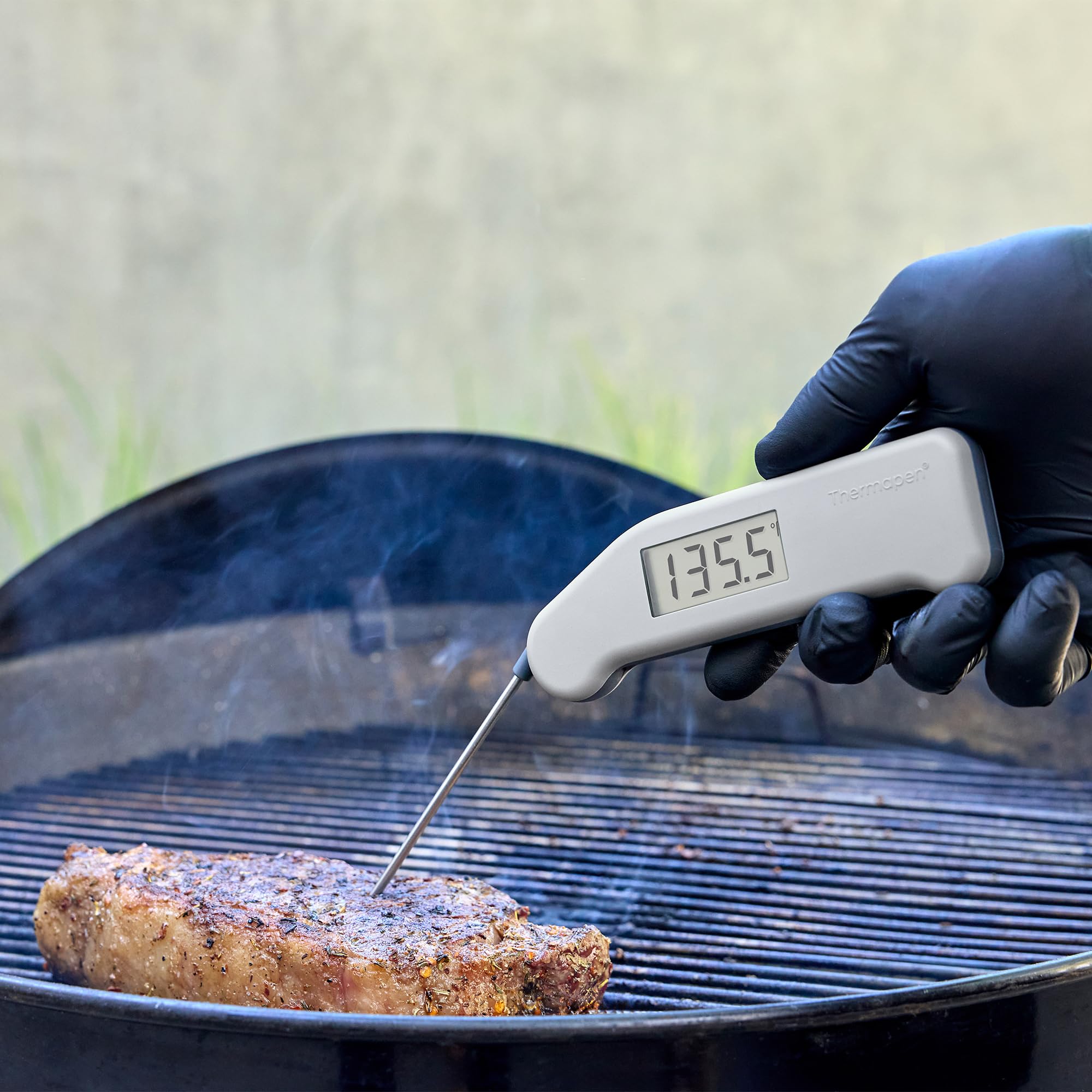 ThermoWorks Thermapen calibration certificate visible for precise verification