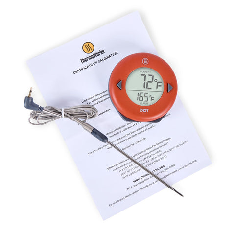 ThermoWorks DOT alarm sounds when the target temperature is reached.