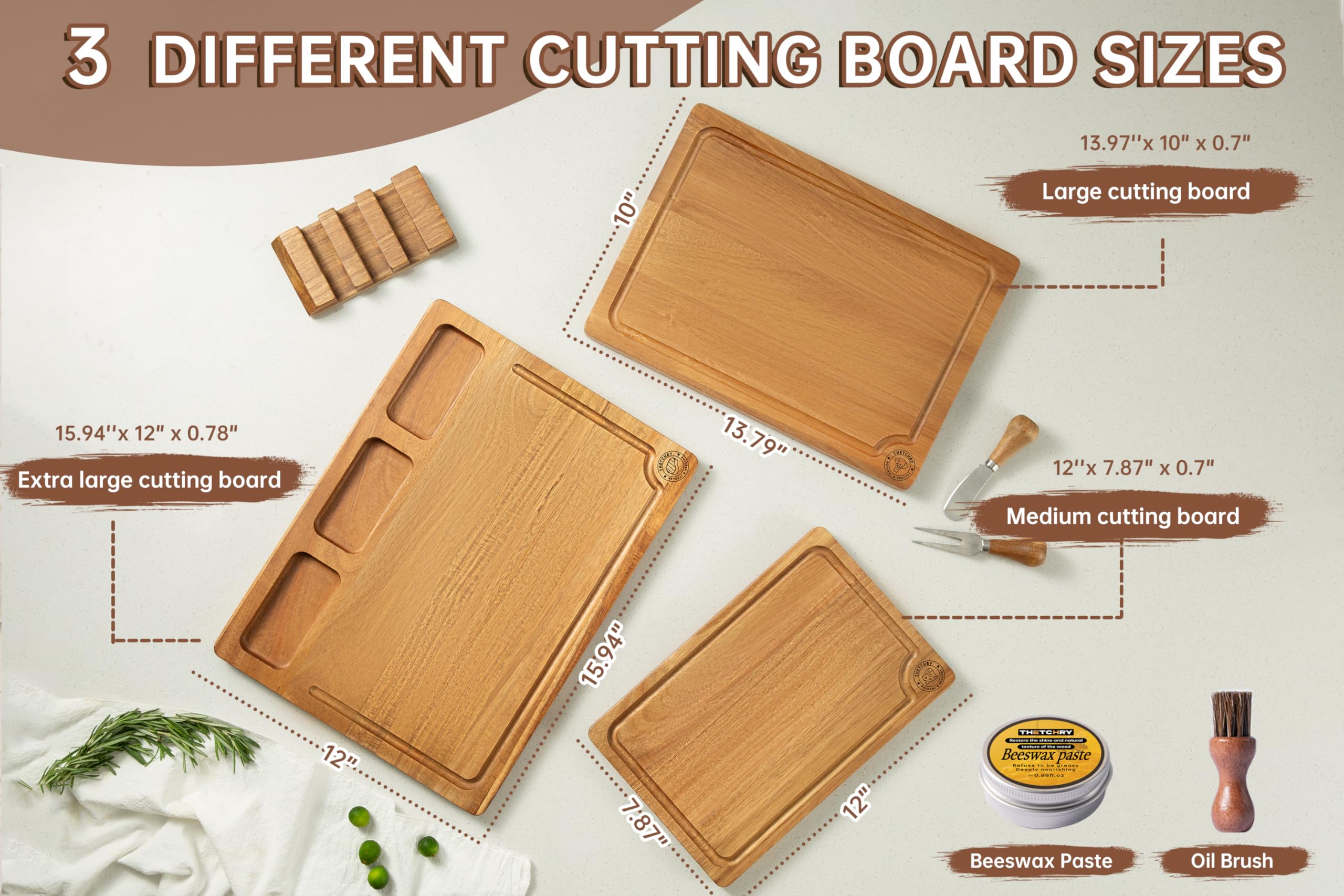 thetchry acacia beeswax oil included for wood protection and longevity