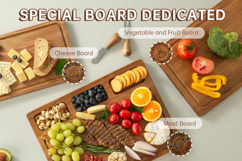 thetchry acacia medium board for vegetables and fruits, easy to maneuver