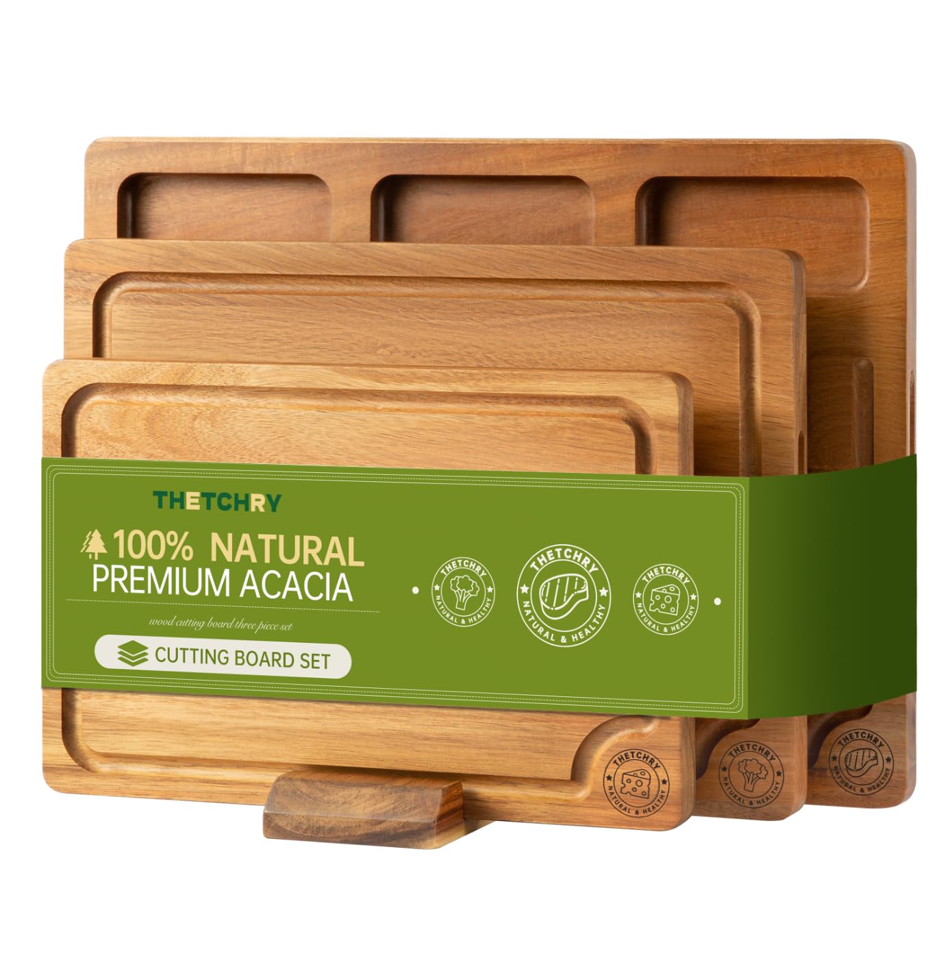 thetchry acacia small board for bread and cheese, ideal for quick tasting tasks