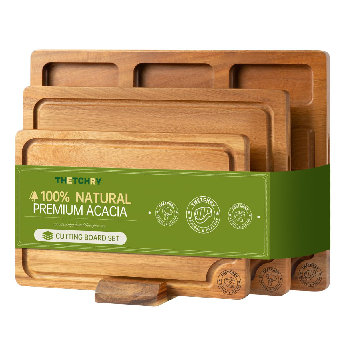 thetchry acacia small board for bread and cheese, ideal for quick tasting tasks