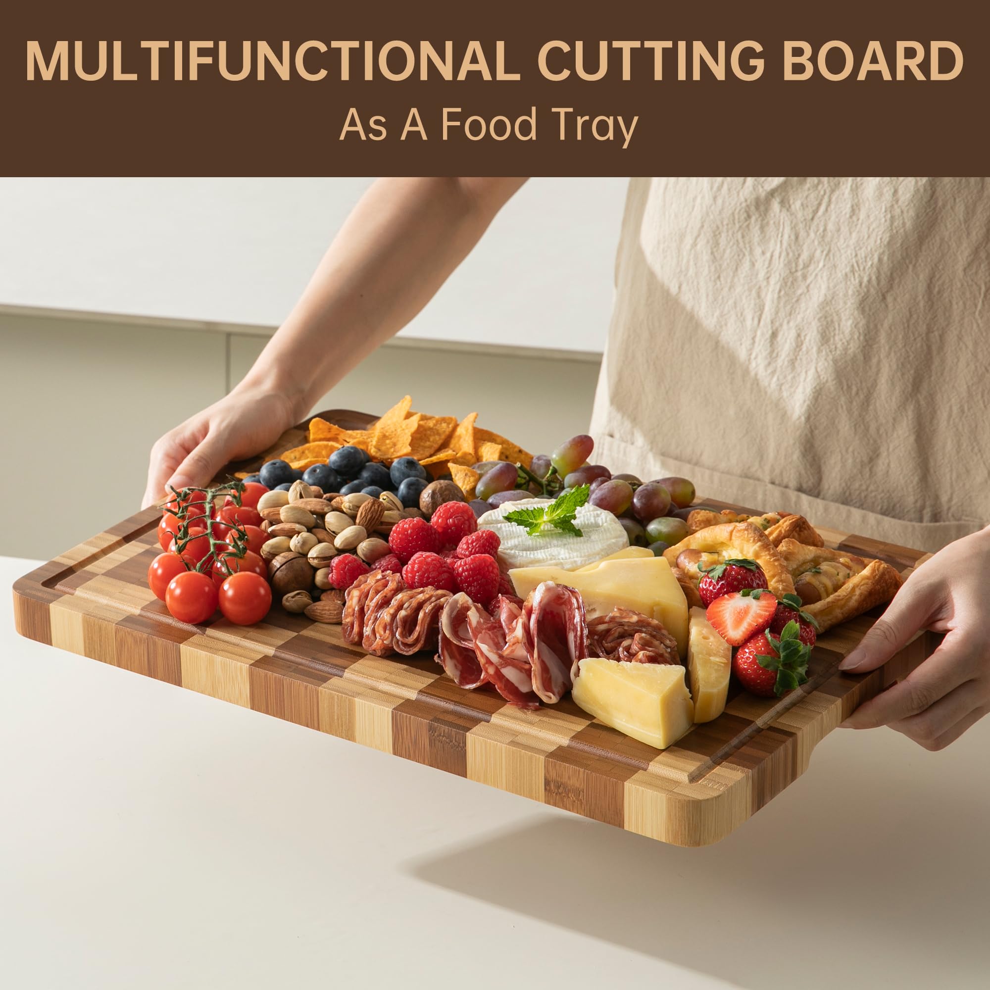 The 1-inch thick construction provides stable prep surface