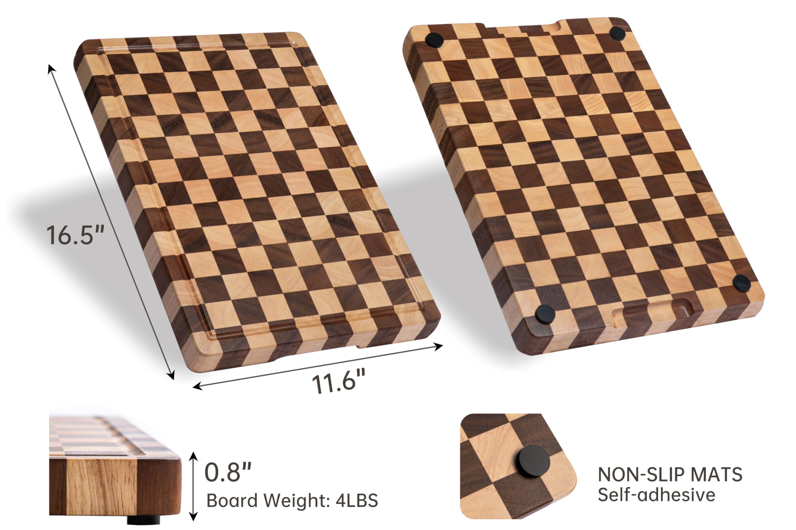 Thetchry back side serves as a multi-functional kneading or charcuterie board