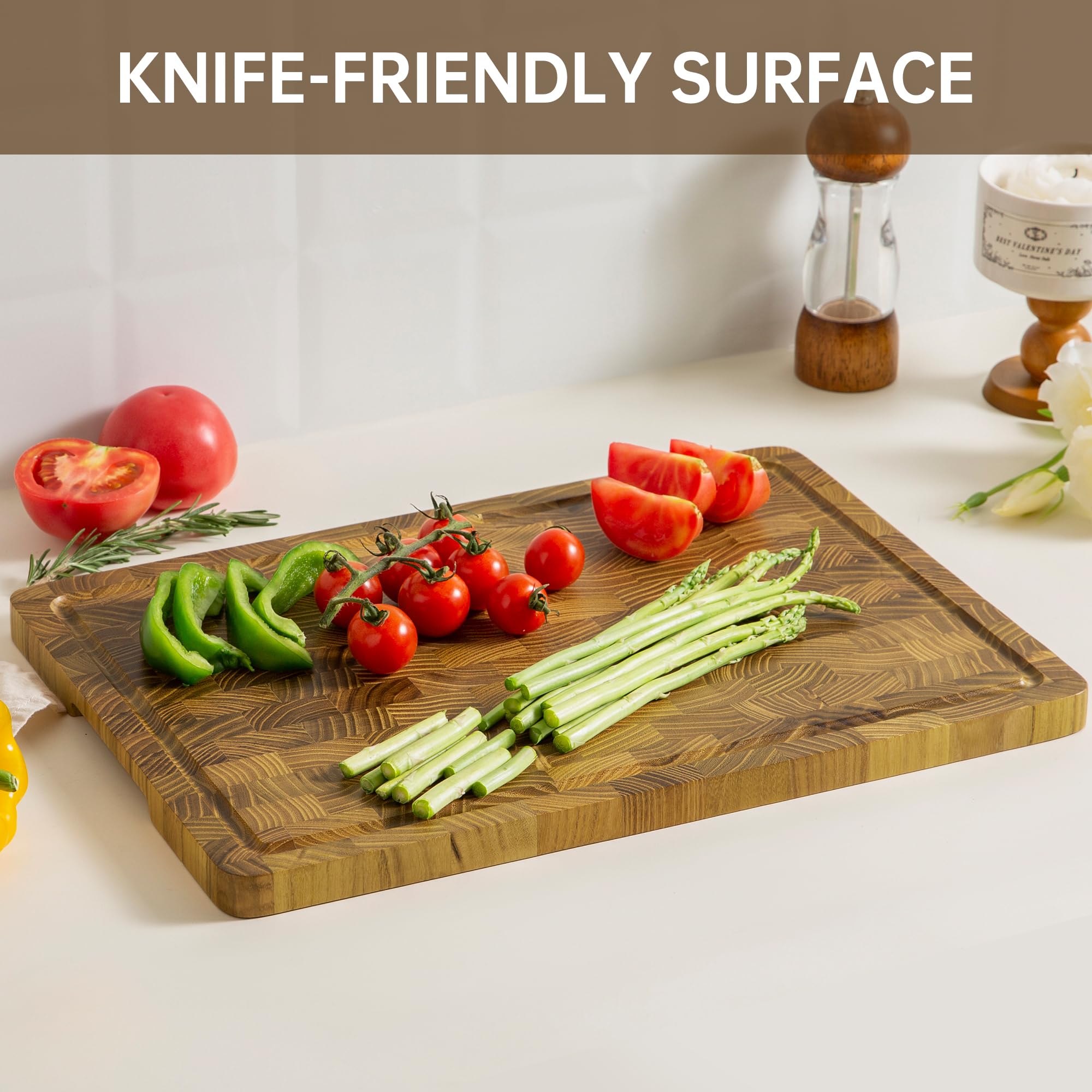 thetchry cutting board with non-slip feet for stable chopping