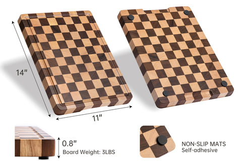 Thetchry non-slip pads keep the board steady on countertops during use.