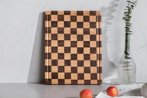 Thetchry end grain cutting board is ideal for versatile kitchen use and serving.