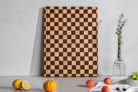 thetchry large 20x15 inch board on a busy kitchen counter