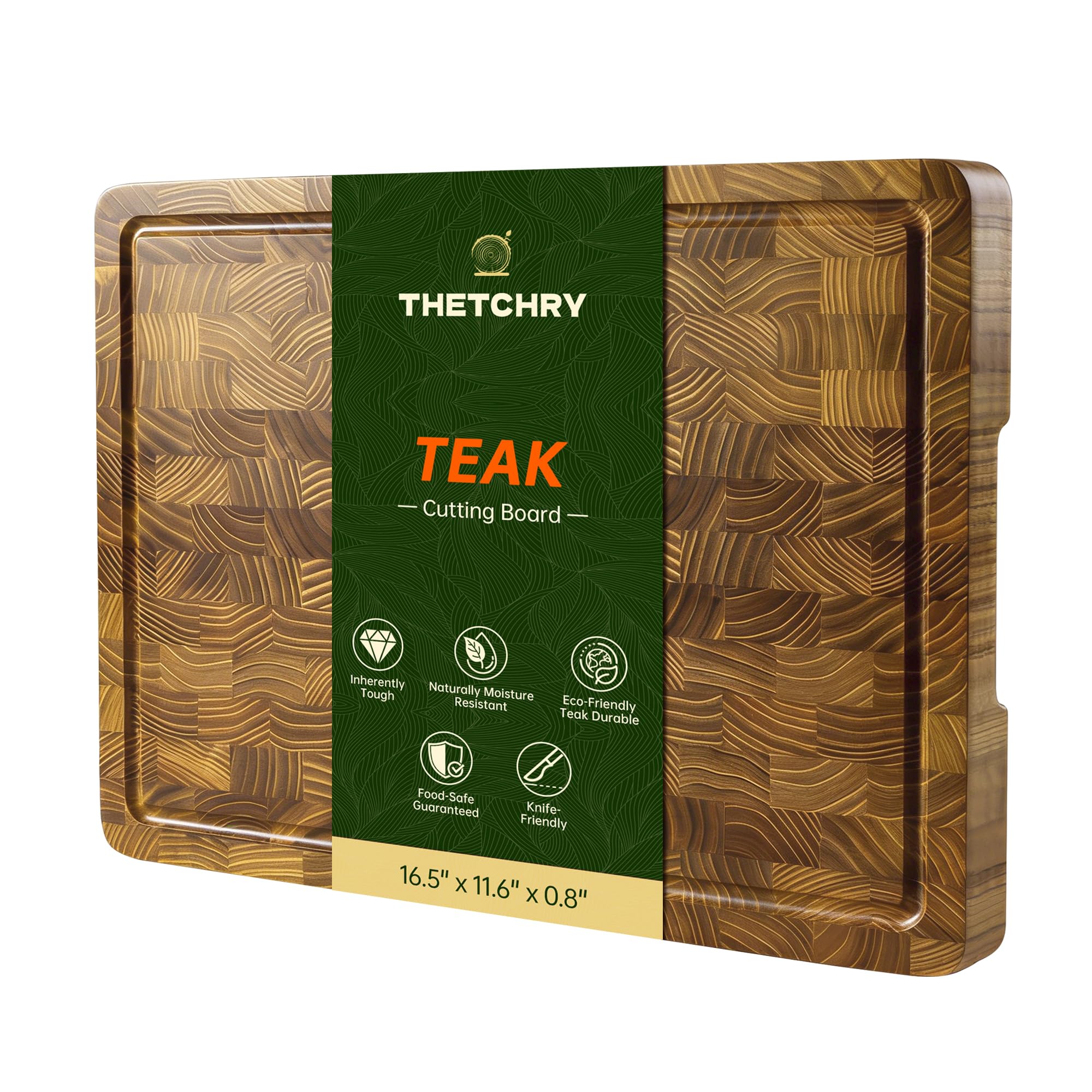 thetchry teak end grain cutting board ideal for daily prep