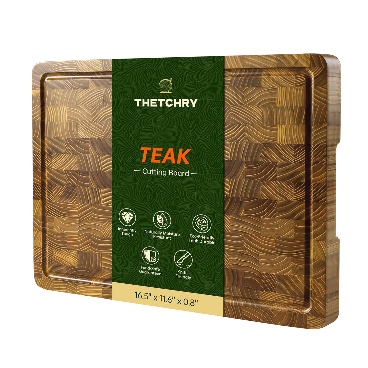 thetchry teak end grain cutting board ideal for daily prep
