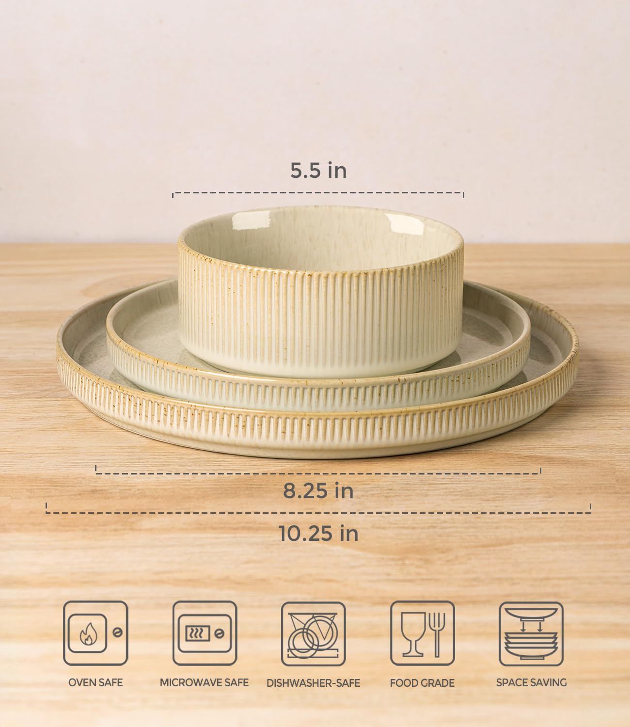 TheTerra speckled glaze on stoneware surfaces with easy-clean finish